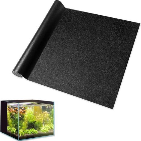 Longziming - Film adhésif pour aquarium - Fond noir - 45 cm x 200 cm - Film décoratif - PVC - Adhésion statique sans colle - Idéal pour un usage domestique et professionnel - 1 pièce - Noir (1/5)