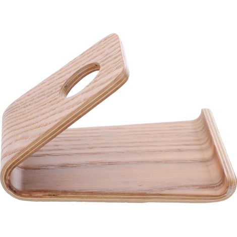 Support de Téléphone Portable en Bois Massif Minimaliste, Angles Réglables et Portable, pour Bureau et Maison (1/5)