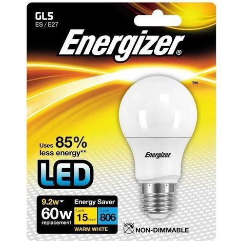 Bombilla LED E27, 806 lúmenes, 9,2W/60W