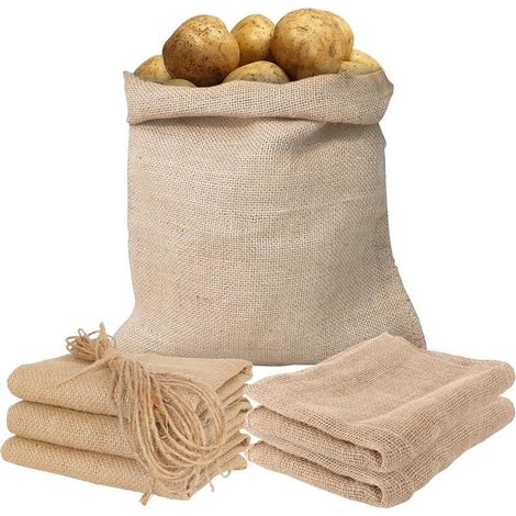 Set di 6 sacchi per piante in juta - Sacco grande in juta - 60 x 100 cm - Protezione per piante - Per l'inverno - Resistente - Protezione contro (1/5)
