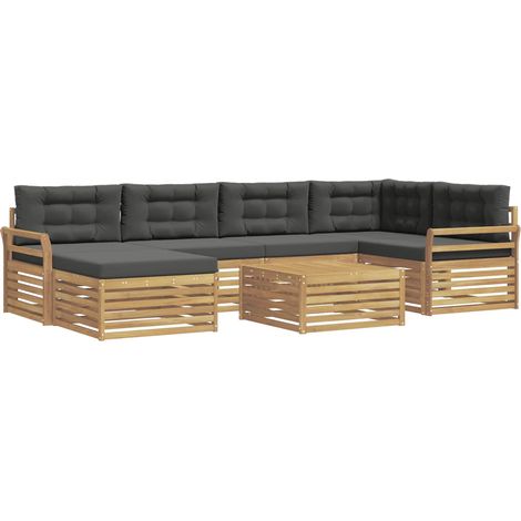 Outdoor Sofa Set with Cushion 7 pcs White and Anthracite vidaXL (1/5)
