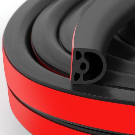 [Nouvelle mise à niveau] Bande d'étanchéité de porte en silicone de 5 m pour portes et fenêtres, design de chambre insonorisée multicouche, autocollant, joint de grands espaces, facile à couper et à (1/4)