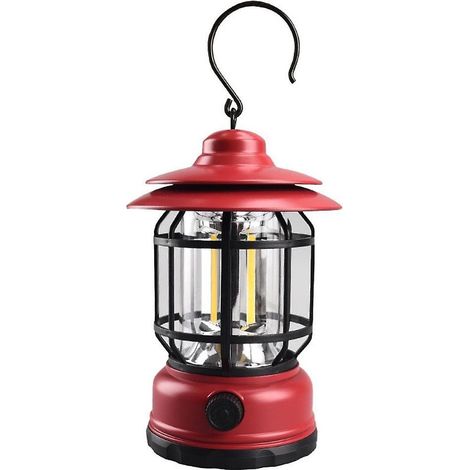 Lampe de camping rétro, lanterne de camping, veilleuse rechargeable USB, lampe de secours à vitesse variable ( ) (1/2)