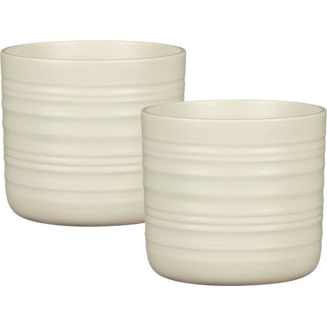 Scheurich Cottage, Blumentopf 2er Set aus Keramik, Farbe: Silent Green, 16,6 cm Durchmesser, 15,3 cm hoch, 2,6 l Vol. (1/3)