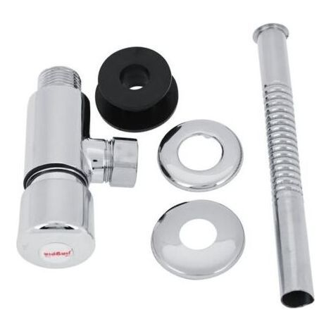 Robinet de Chasse D'urinoir Robinet de Chasse D'urinoir en Alliage de Zinc Durable, Robinet de Chasse de Placard, Adaptateur en T de Bidet en Métal avec Robinet D'arrêt, Conception Renforcée de Fibres (1/4)