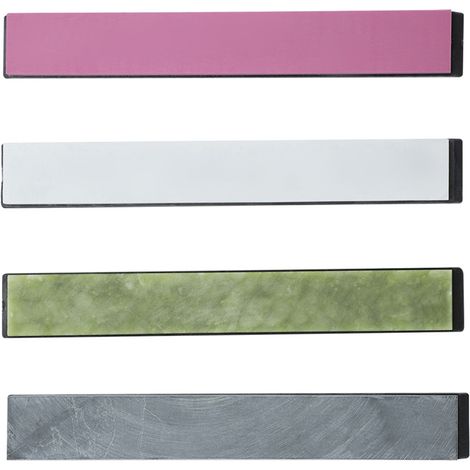 Ensemble de 4 pierres à aiguiser colorées avec base pour l'affûtage de couteaux à angle fixe (1/5)