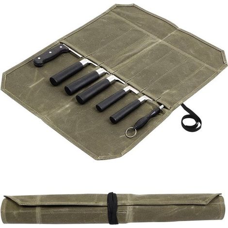 Estuche enrollable para cuchillos KZQ, Moda para chefs, Estuche para 12 cuchillos, Bolsa portátil para cuchillos, Cuchillos no incluidos (1/5)