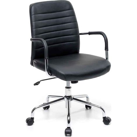Poltrona ufficio Operativa braccioli simipelle mod. Urban colore nero M0223-01 (1/2)