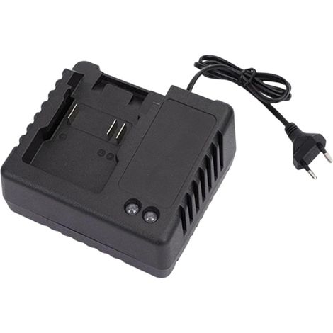 Caricabatterie rapido per batterie agli ioni di litio da 21 V con spia luminosa, compatibile con accessori per utensili elettrici e spine europee.
