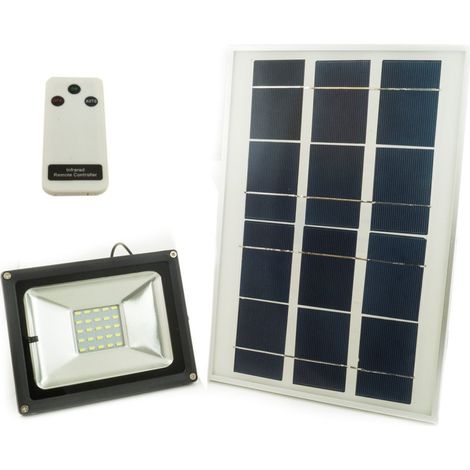 Trade Shop - Luz Led De Energía Solar Con Panel Fotovoltaico + Control Remoto Crepuscular W -   -20 Vatios    -