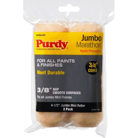 2x Purdy Marathon Jumbo Mini Roller Sleeve 114 x 19mm 4.1/2 x 3/4in PUR14G624062