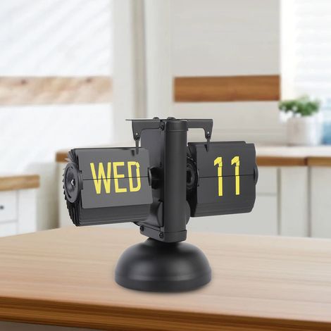 Cadran à Chute Automatique Retro Grands Numéros Desk Décor Maison Bureau Café Style Frosté Stainless Steel PVC 200mm (1/4)