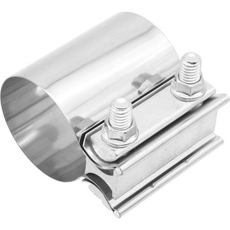 Collier de serrage d'échappement 2,5 pouces, manchon de serrage à joint bout à bout en acier inoxydable pour tuyaux, silencieux et convertisseurs catalytiques (1/4)