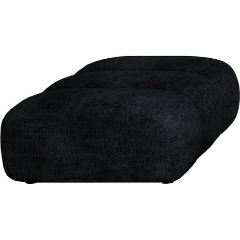 GABYA - Pouf rectangle matelassé en tissu noir