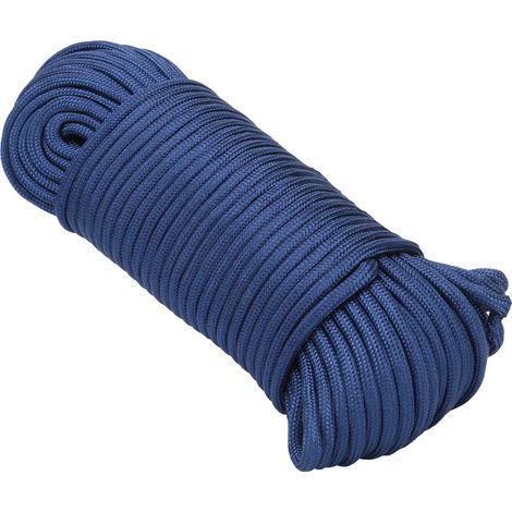 Corde d'escalade 10 brins, spécifications militaires 650, pour le séchage en extérieur, corde de sauvetage, bleu marine (1/5)