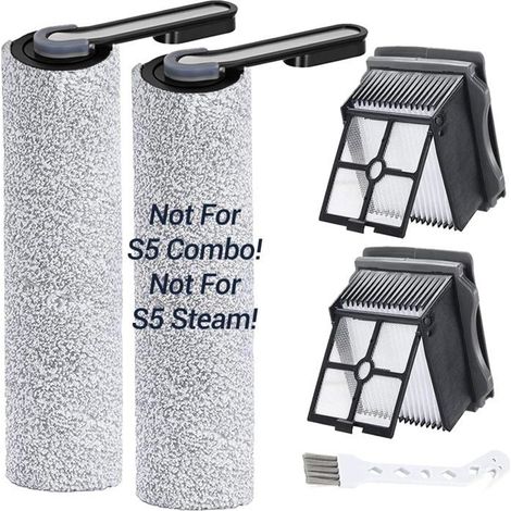 Rouleau de brosse et filtre de rechange pour Tineco Floor One S5, 2 rouleaux + 2 HEPA + 1 brosse de nettoyage (pour combinaison S5 (1/5)