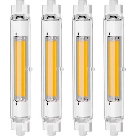 Lot de 4 Ampoules LED R7S 118mm 30W Dimmables, Blanc Chaud 3000K, Sans Scintillement (1/5)