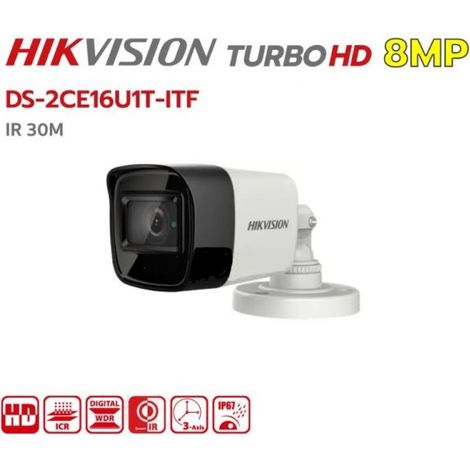 Telecamera 4K Hikvision 8mpxMini Bullet Turbo Tvi Ir Led 30m ottica 3,6mm IP67