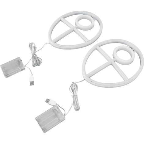 Lot de 2 néons LED style punk à suspendre au mur, décoration pour chambre d'enfant, fête ou cadeau d'anniversaire (1/5)