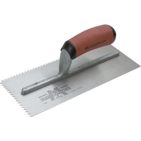 Marshalltown M701SD 3/16-Inch V-Notch Trowel with DuraSoft Handle, 11 x 4.1/2 Inches