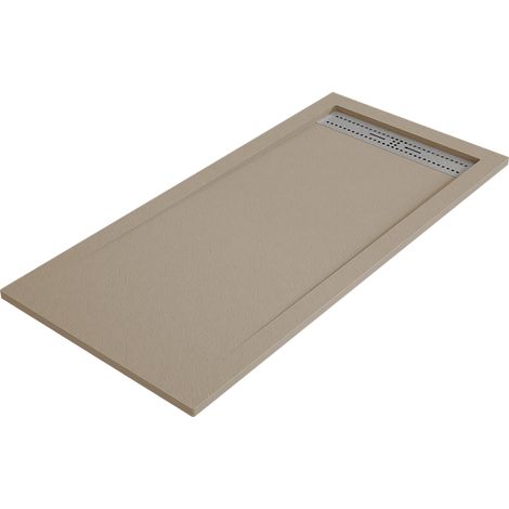 Duschwanne BIDAI 70x120 cm Leder Edelstahlgitter (1/5)