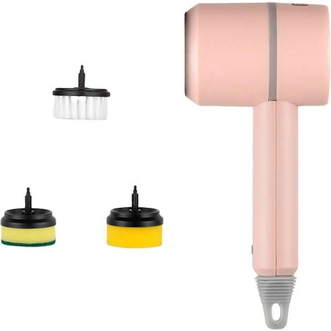 Brosse de nettoyage rotative puissante AURA pour salle de bain, baignoire, carrelage, sol, voiture et plus encore. Outil de nettoyage multi-usages rose. (1/5)