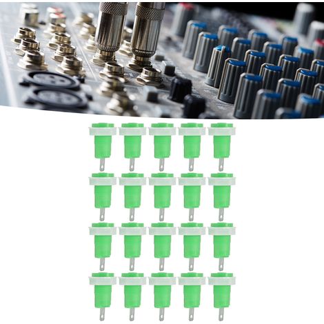 20 unités par paquet, prise banane 4 mm, bornier en cuivre, type de sécurité, bornier de mise à la terre soudable de type boucle, 402 1KV 32A, vert. (1/5)