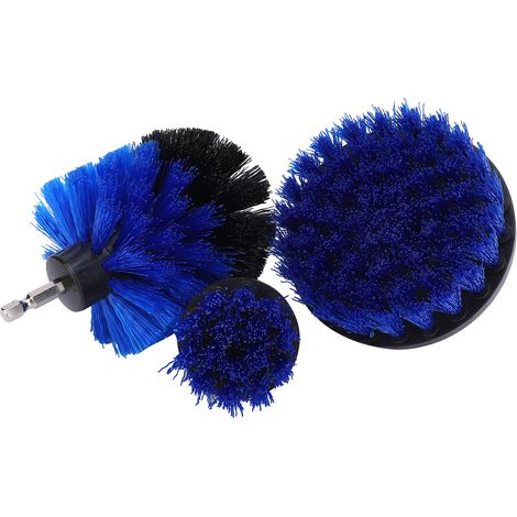 Kit de 3 brosses de nettoyage pour perceuse, accessoires de nettoyage puissants bleus pour baignoire et douche, 1/4 po (1/5)