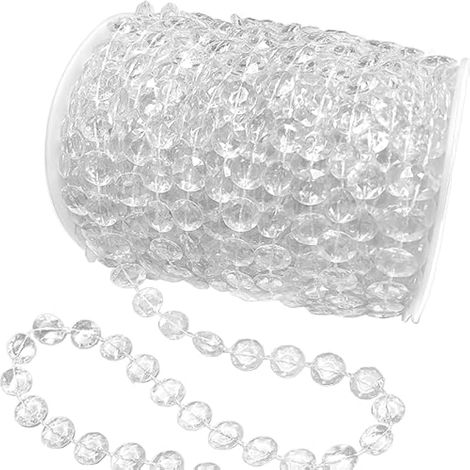 Jishi Rouleau de Guirlande de Perles en Plastique Acrylique Transparent à Suspendre pour la Saint-Valentin, la décoration d'intérieur, Rideaux, centres de Table de Mariage, travaux manuels, fête (1/5)