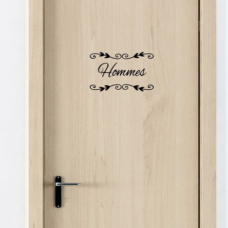 STICKER PORTE TOILETTES HOMMES DECO CHIC (I0304).- Blanc - (1/5)