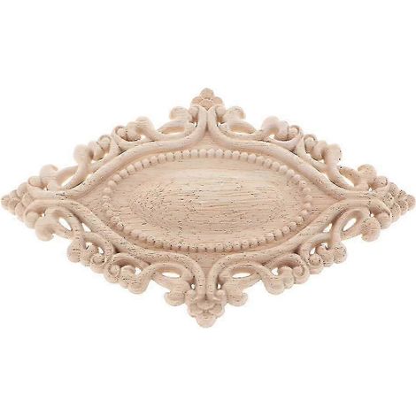 Plaque décorative d'angle en bois sculpté à motif floral-25x15cm (1/5)