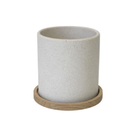 Pot multi-usage en poudre de verre reconstituée blanc 9 x 9 x 9 cm (1/5)