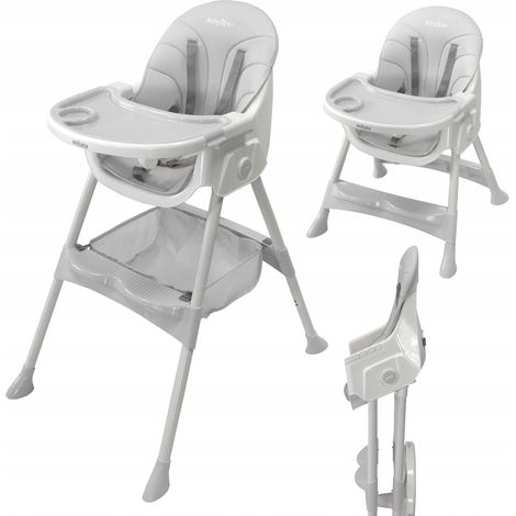 Hochstuhl zum Füttern von Kindern, faltbar, mit Tisch, Tablett und Zubehör, 3-in-1, Miluto (1/5)