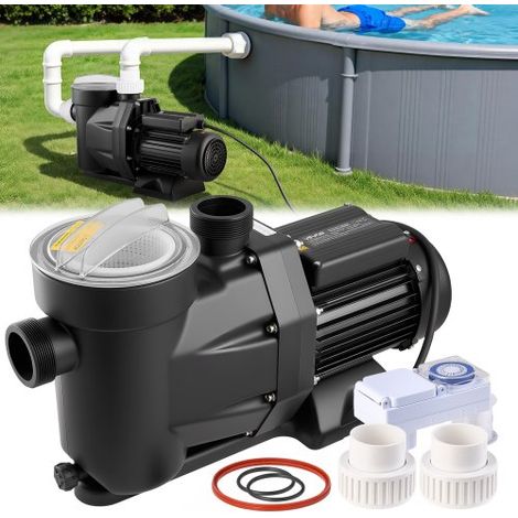 Poolpumpe, 1300 W, 28.800 L/H max. Fördermenge, Einstufige Schwimmbadpumpe, 2850 U/min, 17 m max. Förderhöhe, mit 24-Stunden-Timer & Filterkorb, für Aufstell- & Einbaupools, Spas (1/5)