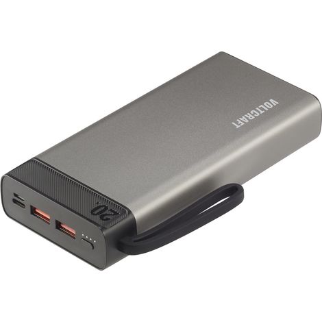 VOLTCRAFT PB-20-PD3.0 Powerbank 20000 mAh USB PD 3.0 LiPo Grau-Schwarz Statusanzeige (1/5)