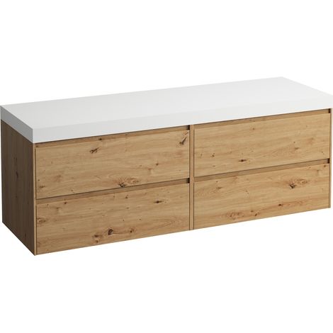 LAUFEN LANI Plan de lavabo blanc mat avec meuble sous-lavabo, (1/3)