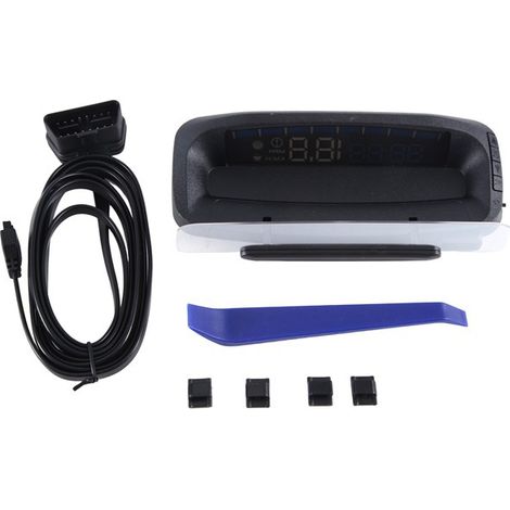 OBD (affichage tête haute) pour voitures : compteur de vitesse, compteur kilométrique, vitesse, température du liquide de refroidissement, avertisseur de régime moteur (1/4)