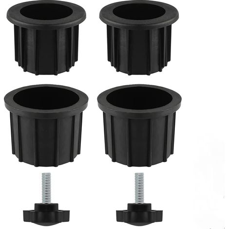 Sonnenschirmschrauben für 55-mm-Stangen (2,17 Zoll), 4er-Pack, schwarz – Zur Befestigung von Sonnenschirmen an Terrassentischen und Balkonen, verzinkter Stahl, einfache Montage ohne Bohren, stabil
