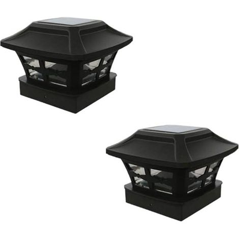 1X Le Capuchon de Poteau Solaire Allume Les Lumières Solaires de Poteau Extérieur LED Lumières de Poteau de Barrière D'Ampoule pour Les Poteaux en Bois de Pouces Blanc Chaud (1/5)