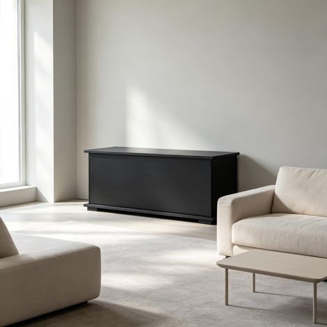 Coffre de rangement polyvalent avec couvercle rabattable, banquette compacte à double usage, boîte de stockage pratique pour intérieur, rangement pliable et solide. (1/5)