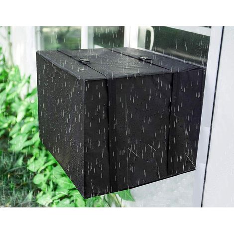 Vtizikl Couvercle de climatiseur pour fenêtre extérieure Couvercle de fenêtre pour climatiseur avec sangles réglables recouvert par le bas (25,5" L x 17" H x 21" P) (1/5)