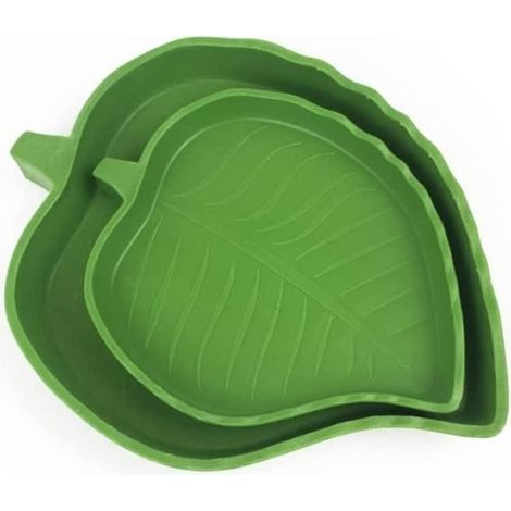 2 pièces bol eau nourriture reptiles, forme feuille, abreuvoir tortue terrestre, accessoire petits animaux