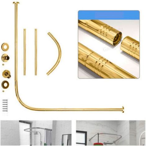 Tringle À Rideau De Douche - Acier Inoxydable 304 - Forme L Télescopique - Pour Salle De Bain Et Baignoire - 68 À 98 Cm - 1 Pièce