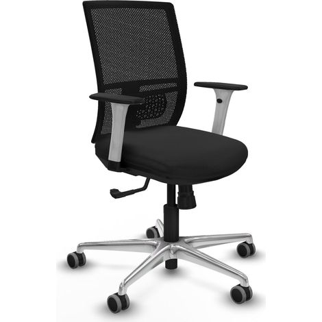 Chaise piqueras y crespo Yunquera noir simili cuir bureau (1/2)