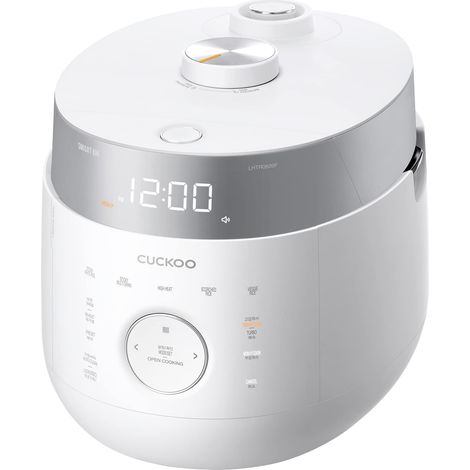 CUCKOO Reiskocher und Dampfgarer mit 16 Programmen, Induktion, druckloser Modus, de-Funktion, offenes Kochen, Timer, Innentopf de antihaftbeschichteter Edelstahl (bis zu 10 Personen), de-Funktion