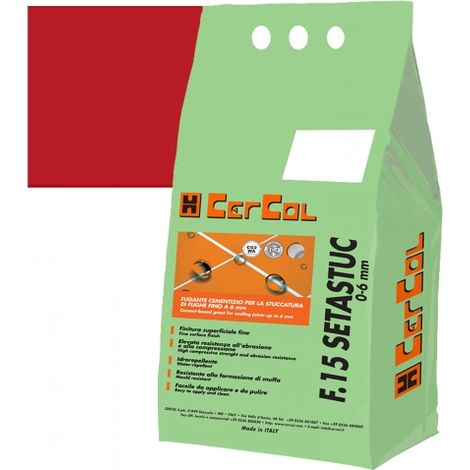 F15 SETASTUC 0-6 Stucco cementizio Idrorepellente fughe pavimento parete kg.5 CERCOL 30 Azalea