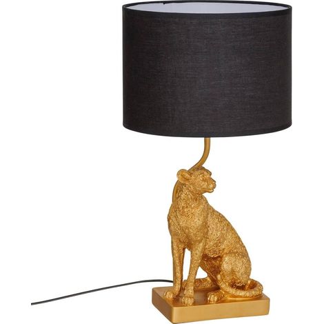 Lampe à Poser en Résine "Léopard" 47cm Doré (1/5)