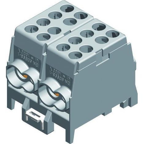 Hauptleitungs-Abzweigklemme - grau, grau, 2-polig 4x Eingang 25 mm² / Ausgang 16 mm² (1/5)