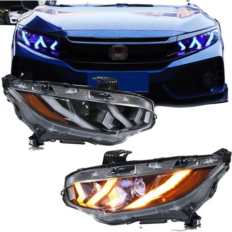 Conjunto de faros LED, 12V, intermitente secuencial, resistente al agua, para sedán compacto 2016-2021, incluye luz alta/baja (1/5)