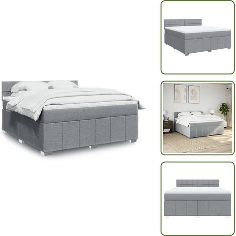 Sommier à lattes de lit avec matelas Gris clair 180x200cm Tissu - Sommier À Lattes De Lit - Sommiers À Lattes De Lit - Lit - Meuble De Chambre À Coucher (1/5)